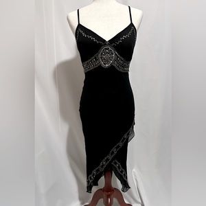 VENUS Stunning Spaghetti Strap, Handkerchief, Beaded Dress. Size: 6